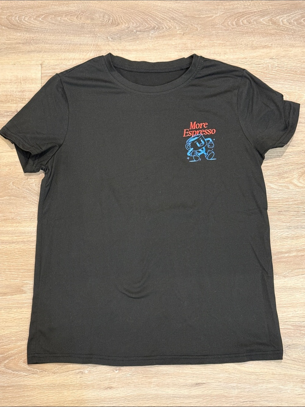 More Espresso Graphic Tee - Black with Red & Blue Print